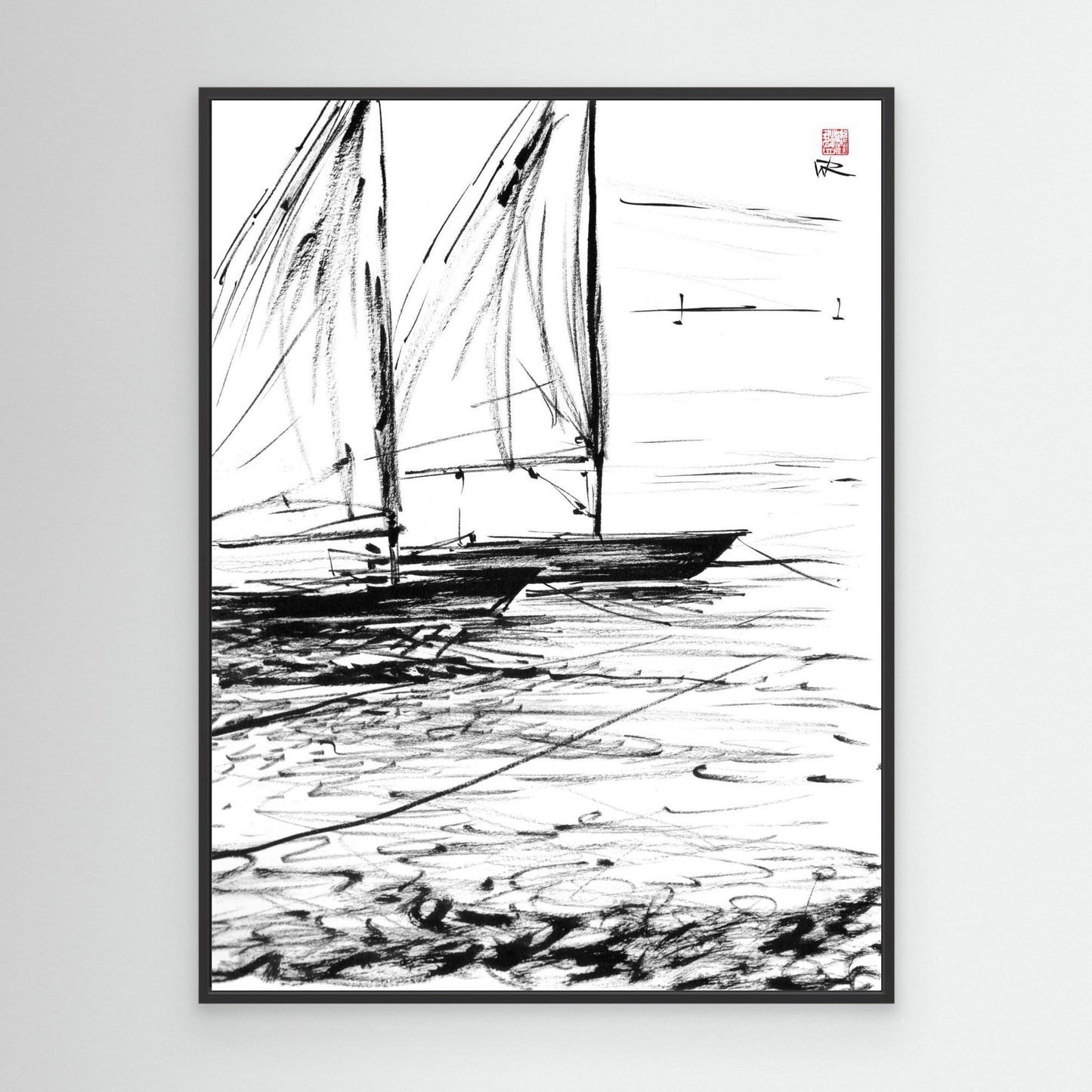 Dinghys flapping in the wind