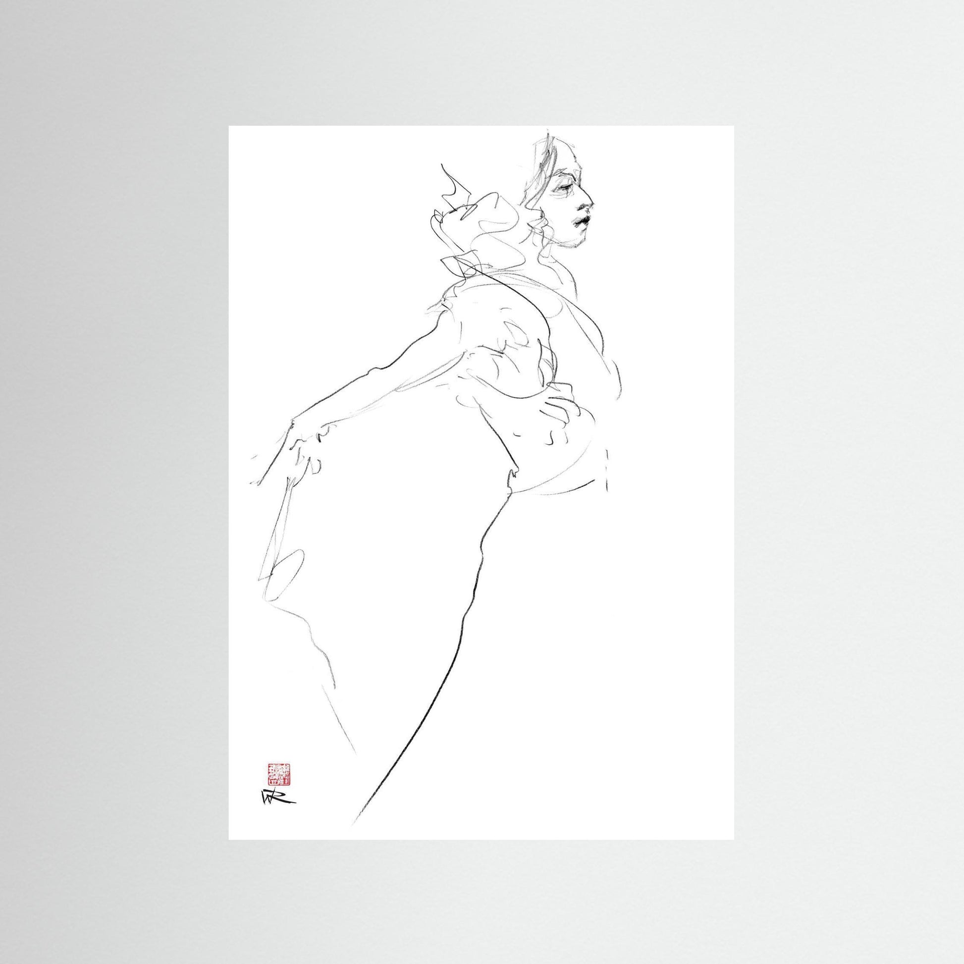 Figure line drawing oct25 - Paper print