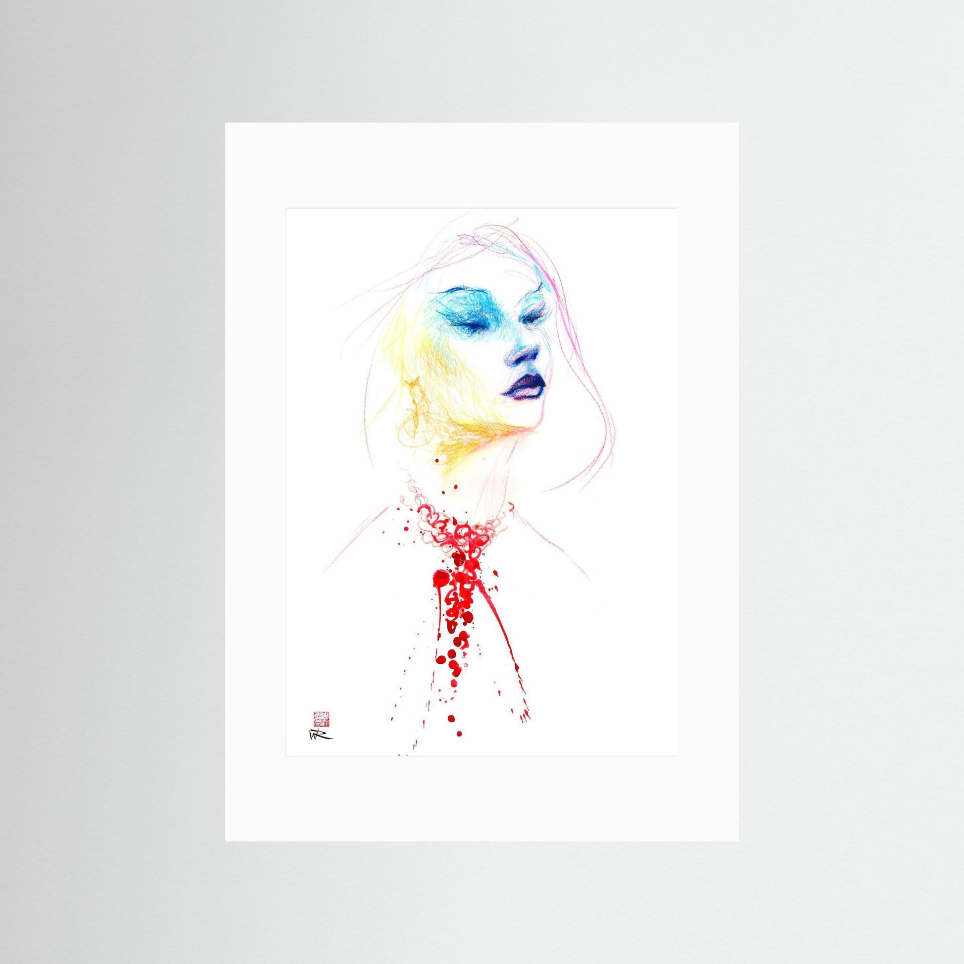 Blood red necklace - Paper print