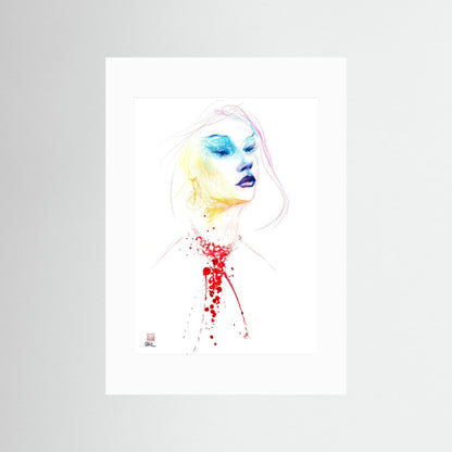 Blood red necklace - Paper print