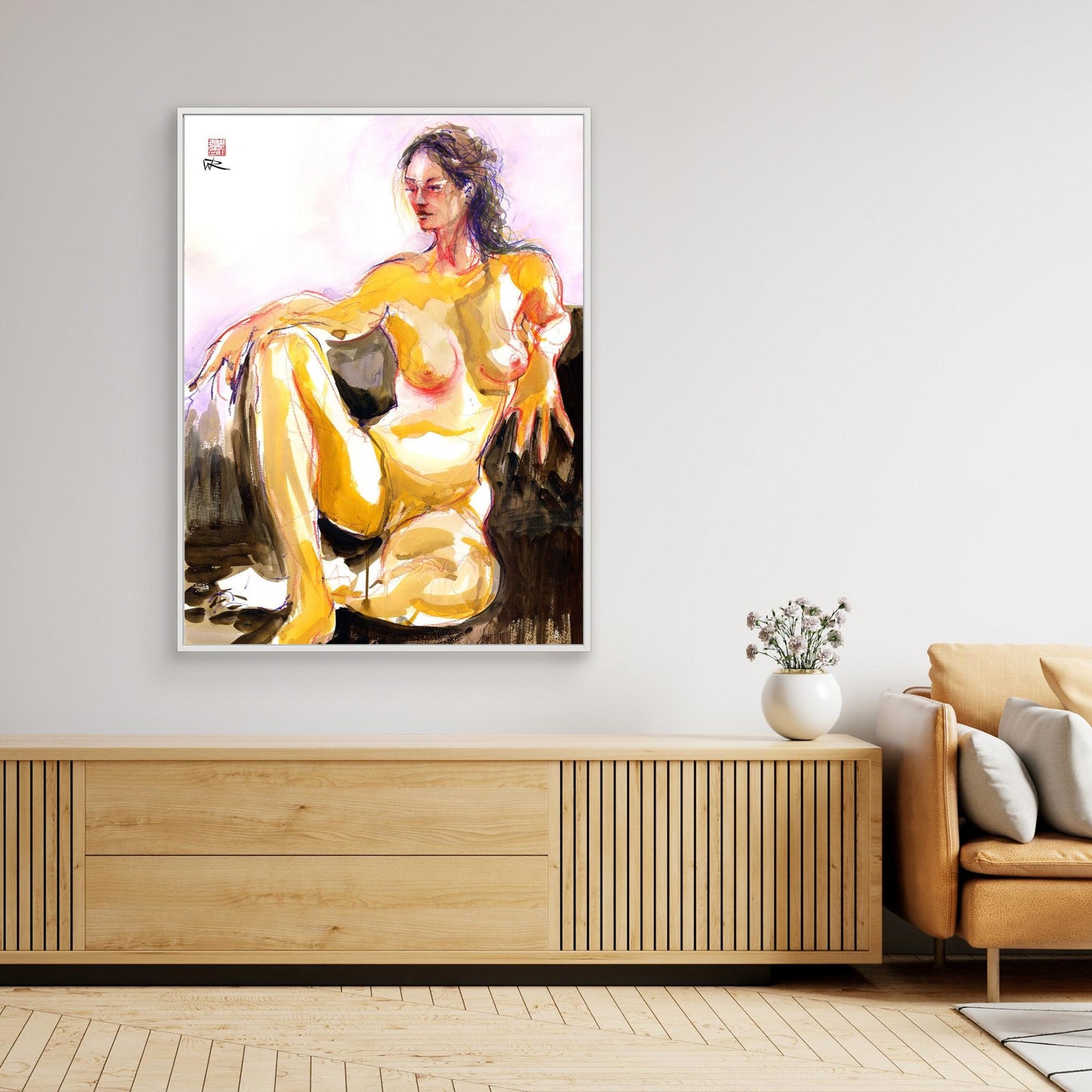 Seated pose - canvas print