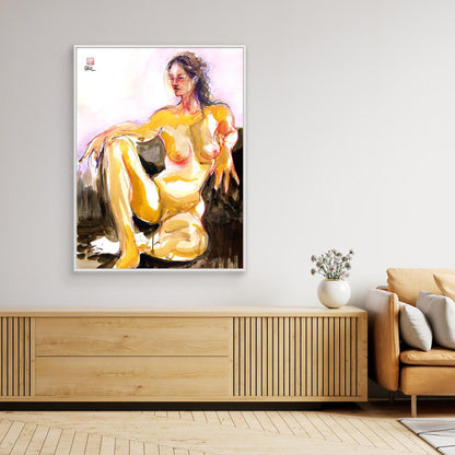 Seated pose - canvas print