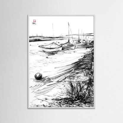 Blakeney mooring - paper print