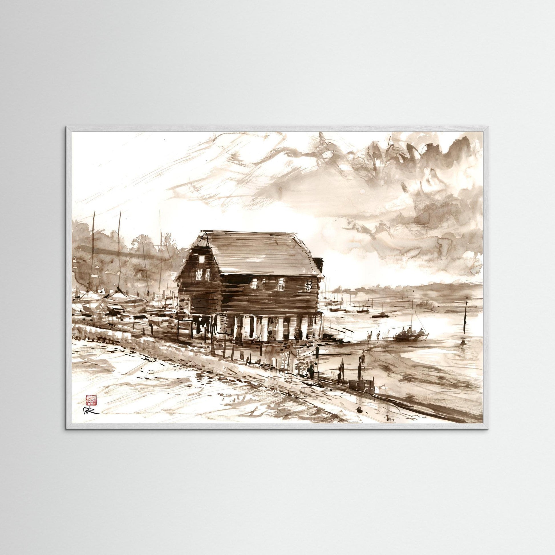 Bosham boathouse - paper print