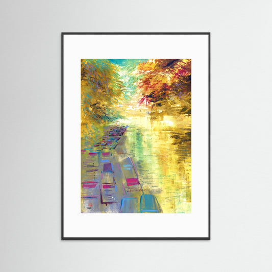 Punts under Magdalen bridge - paper print