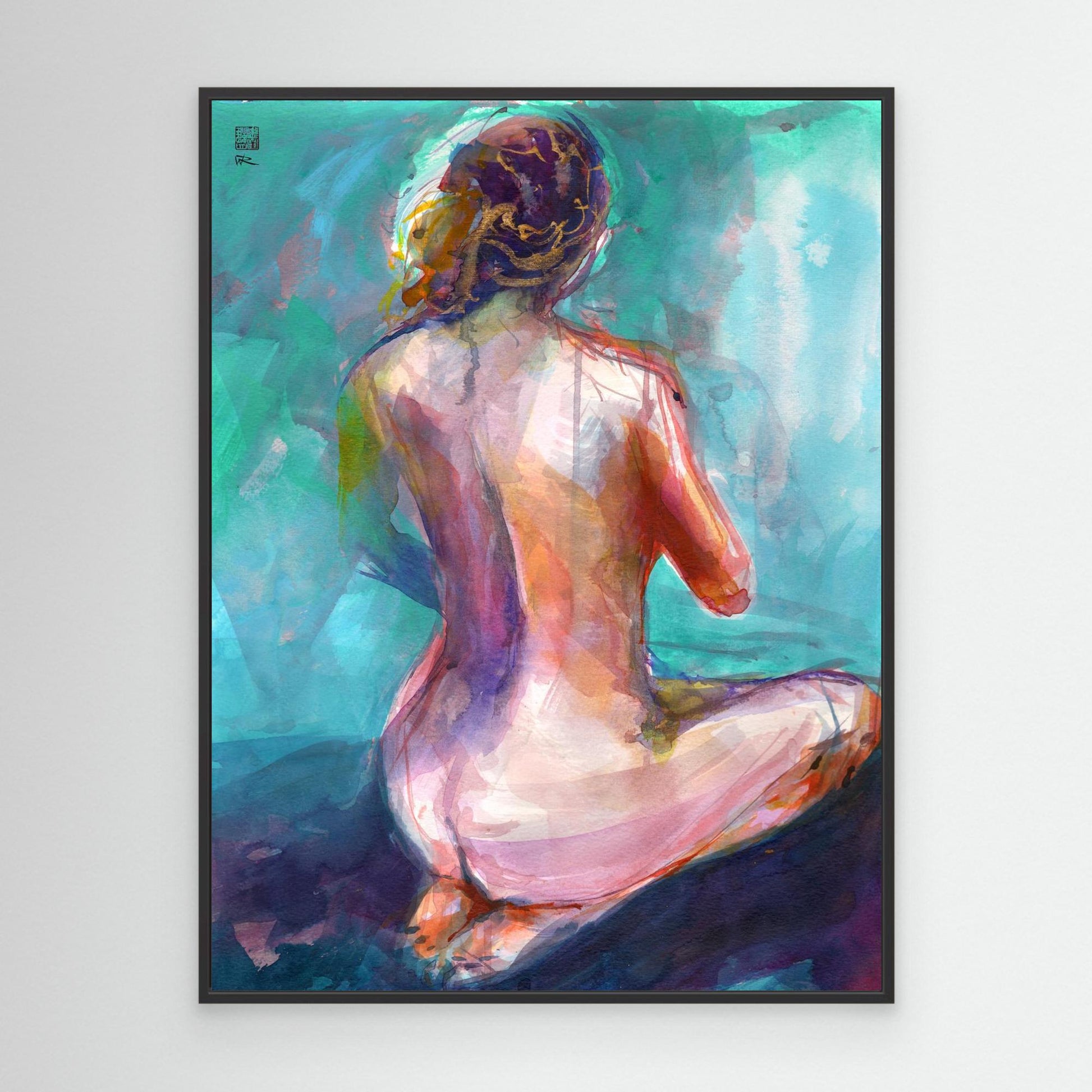 Annie on knees - canvas print