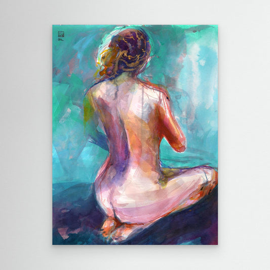 Annie on knees - canvas print