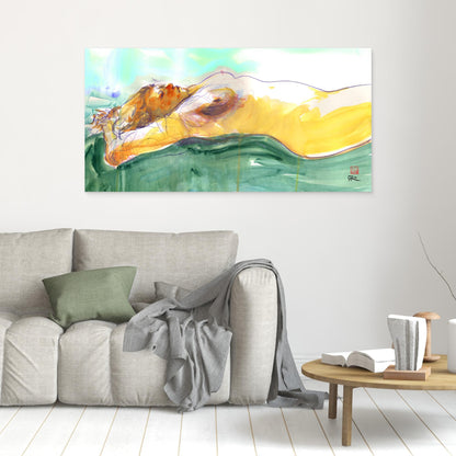 Kelly on sofa - canvas print