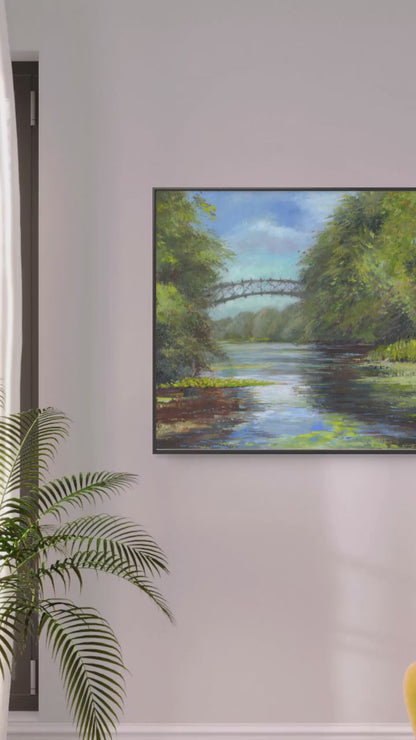 Lillies beneath the bridge at Wotton - Canvas art print