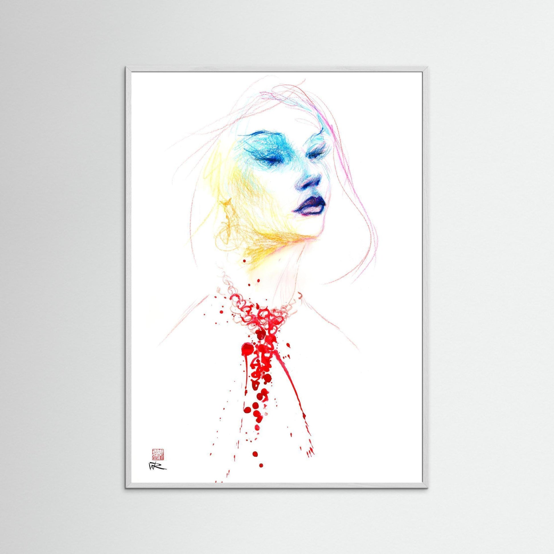 Blood red necklace - Paper print