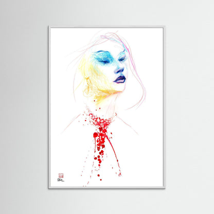 Blood red necklace - Paper print