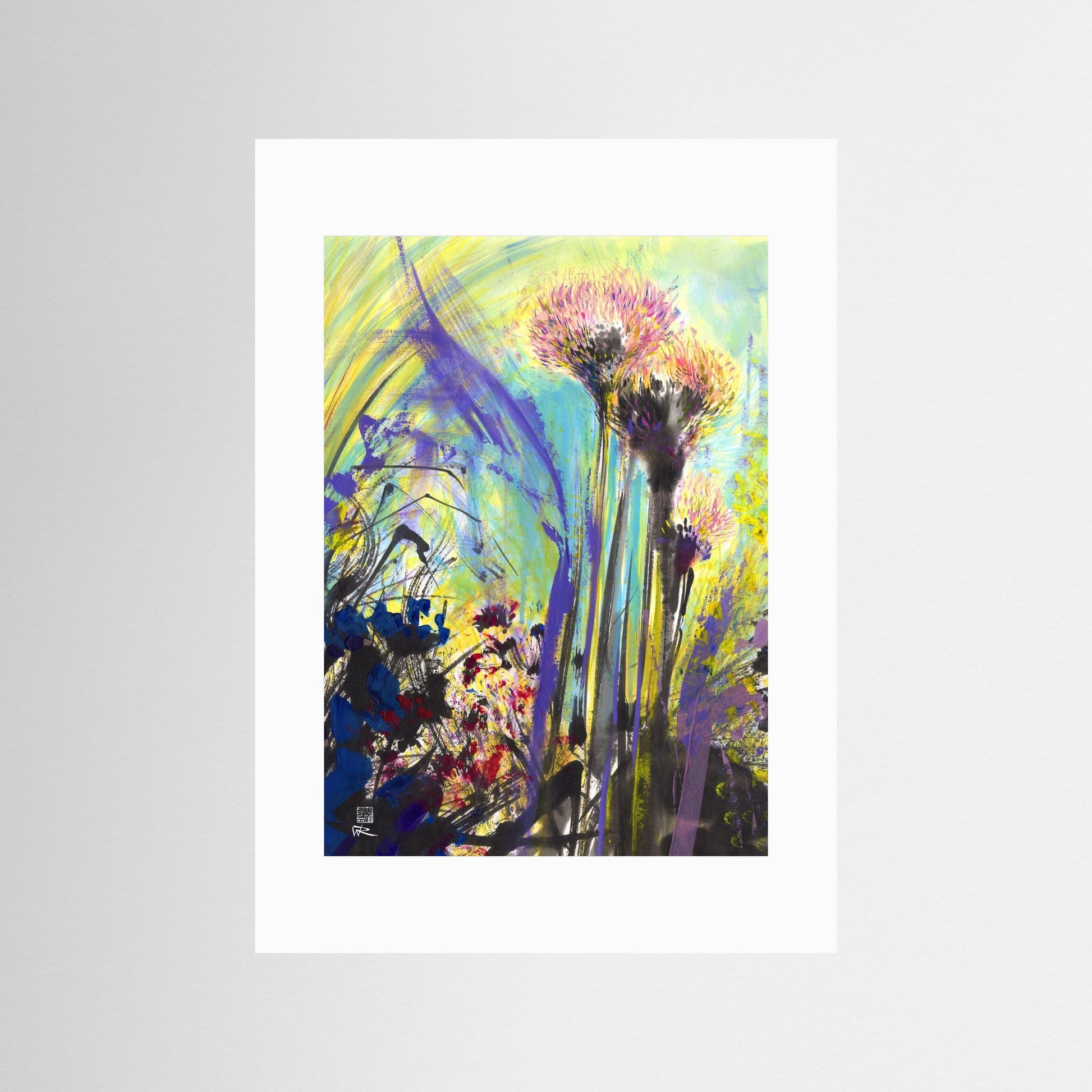 Allium flowerheads 2 - paper print