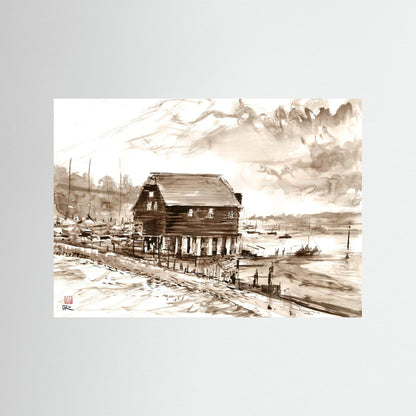 Bosham boathouse - paper print