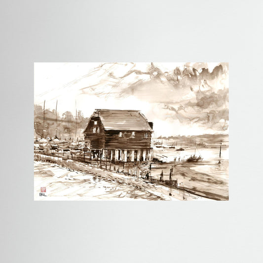 Bosham boathouse - paper print