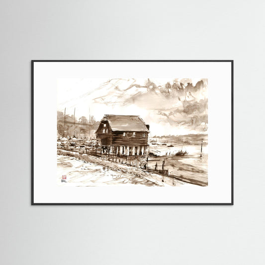 Bosham boathouse - paper print