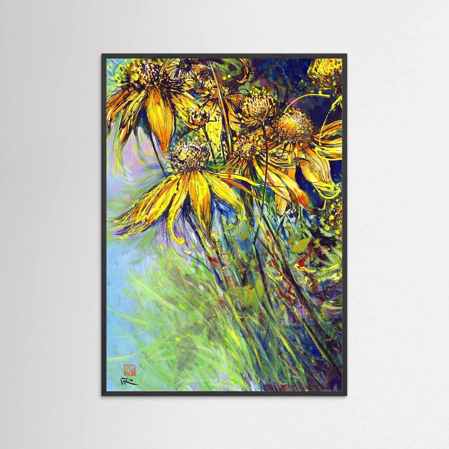 Rudbekias triptych 1 - Paper print
