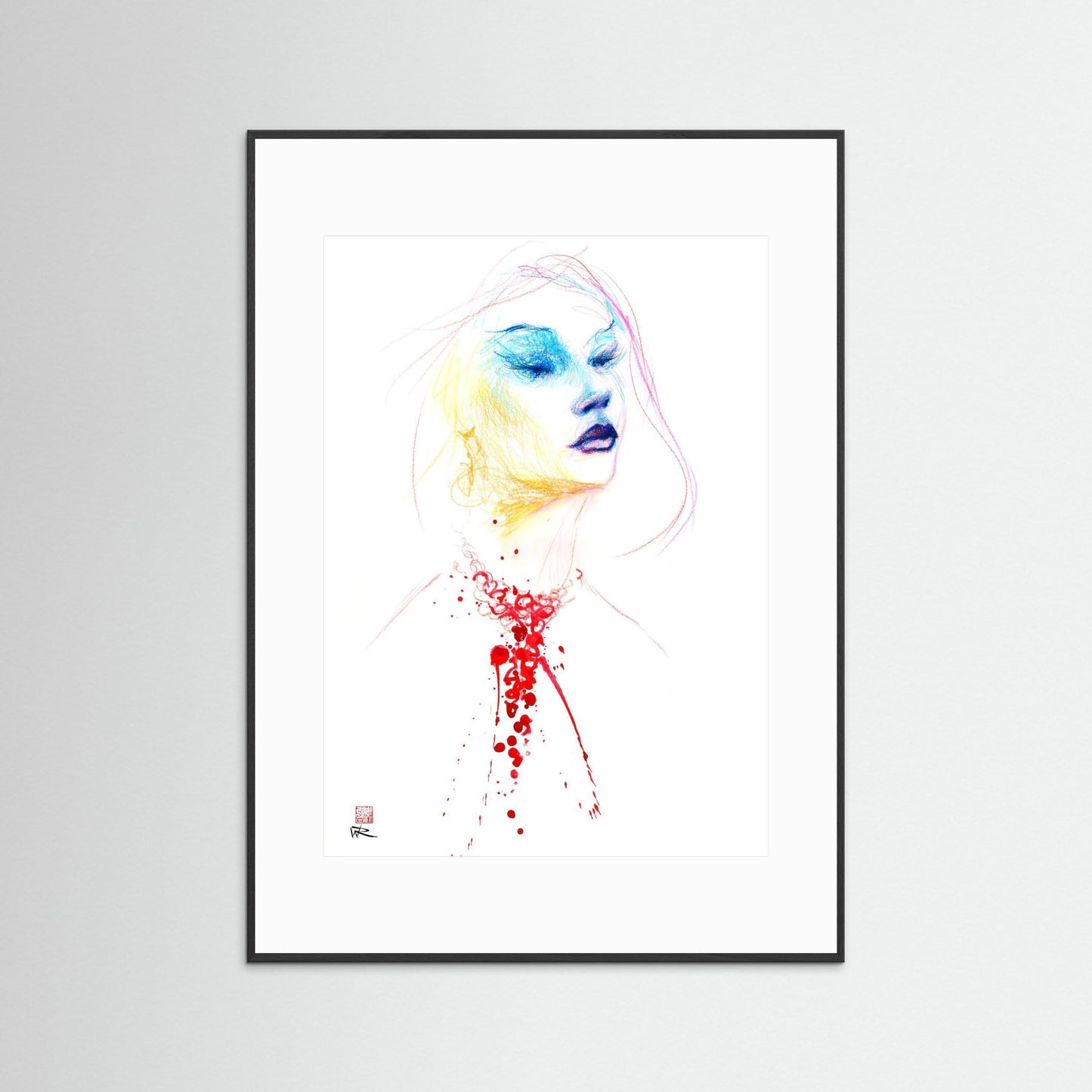 Blood red necklace - Paper print