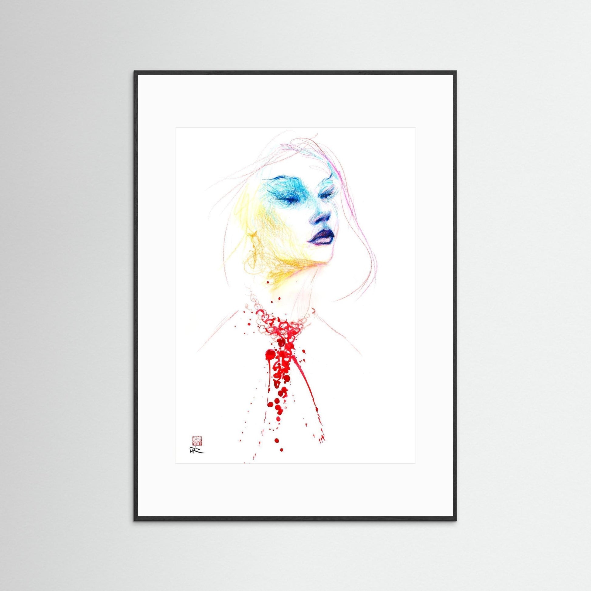 Blood red necklace - Paper print