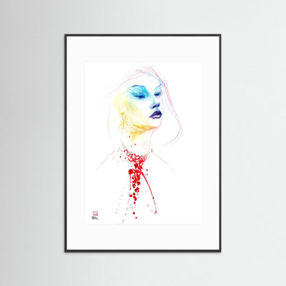 Blood red necklace - Paper print