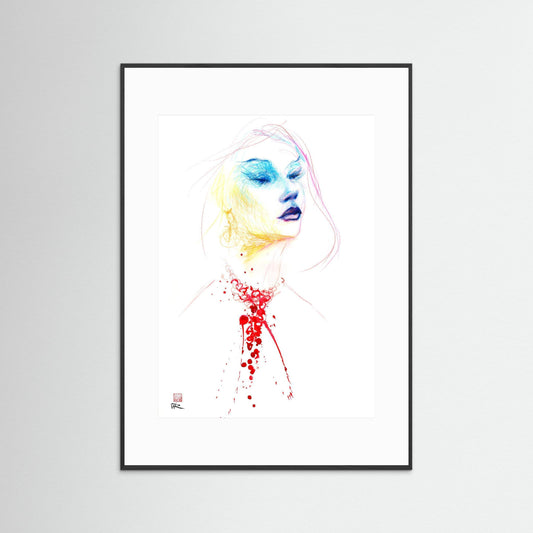 Blood red necklace - Paper print
