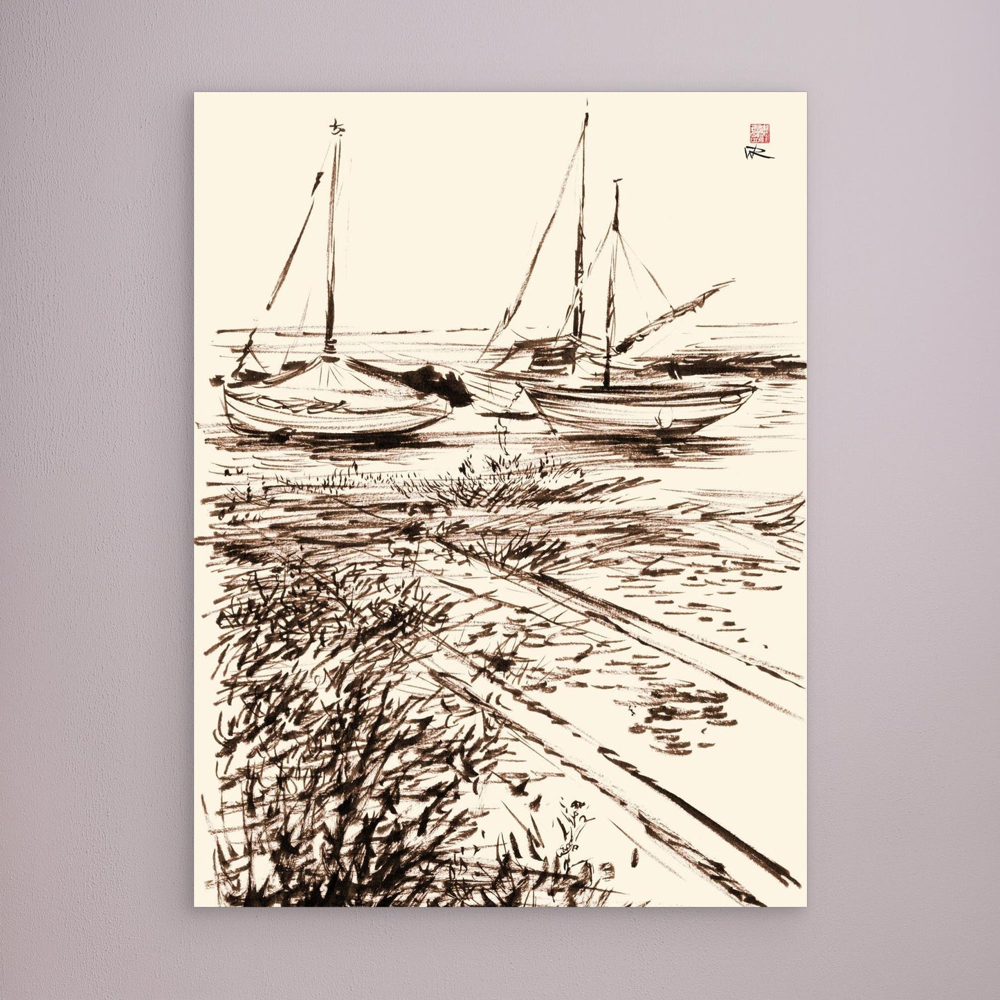 Boats in the mud at Blakeney
