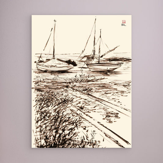 Boats in the mud at Blakeney