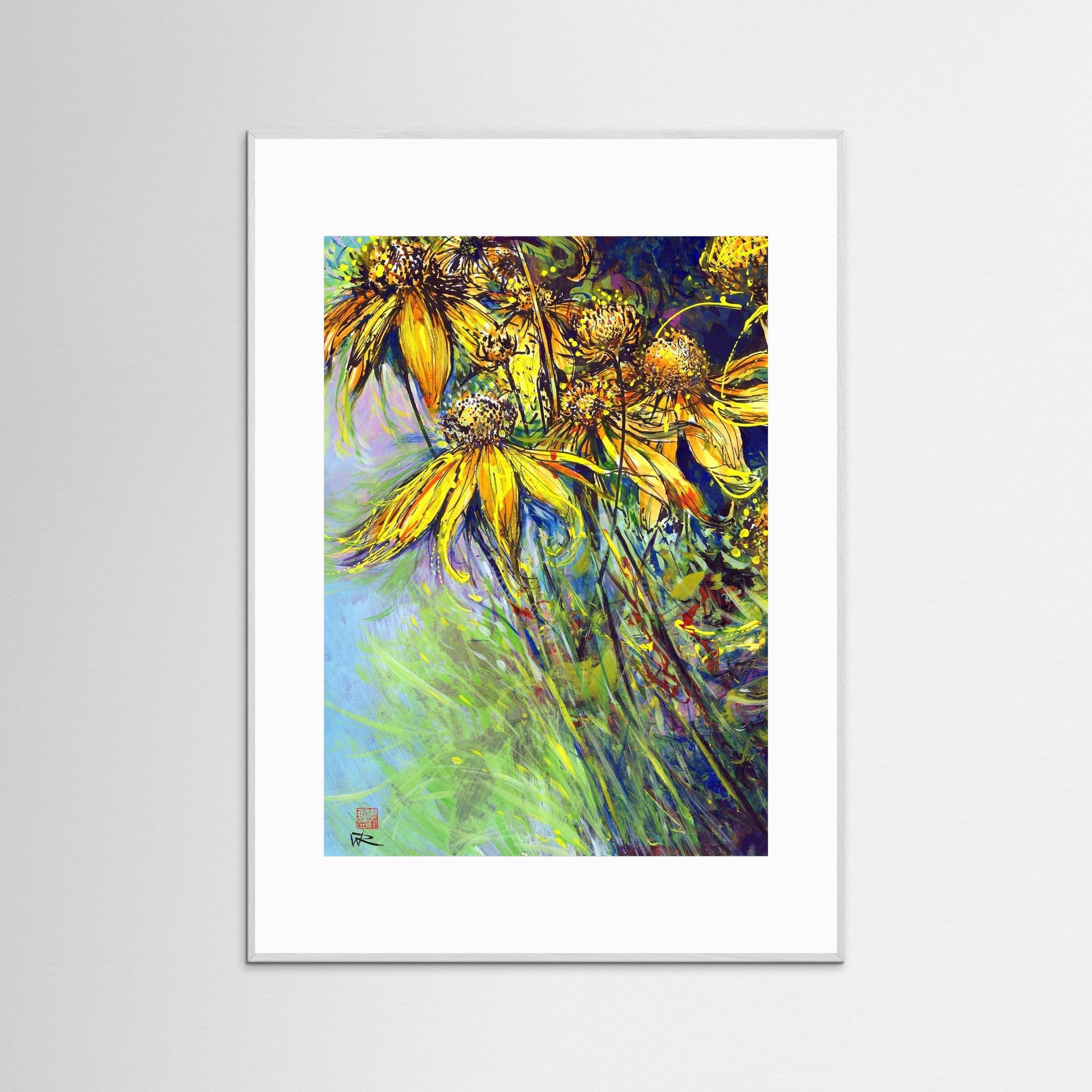 Rudbekias triptych 1 - Paper print