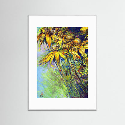 Rudbekias triptych 1 - Paper print