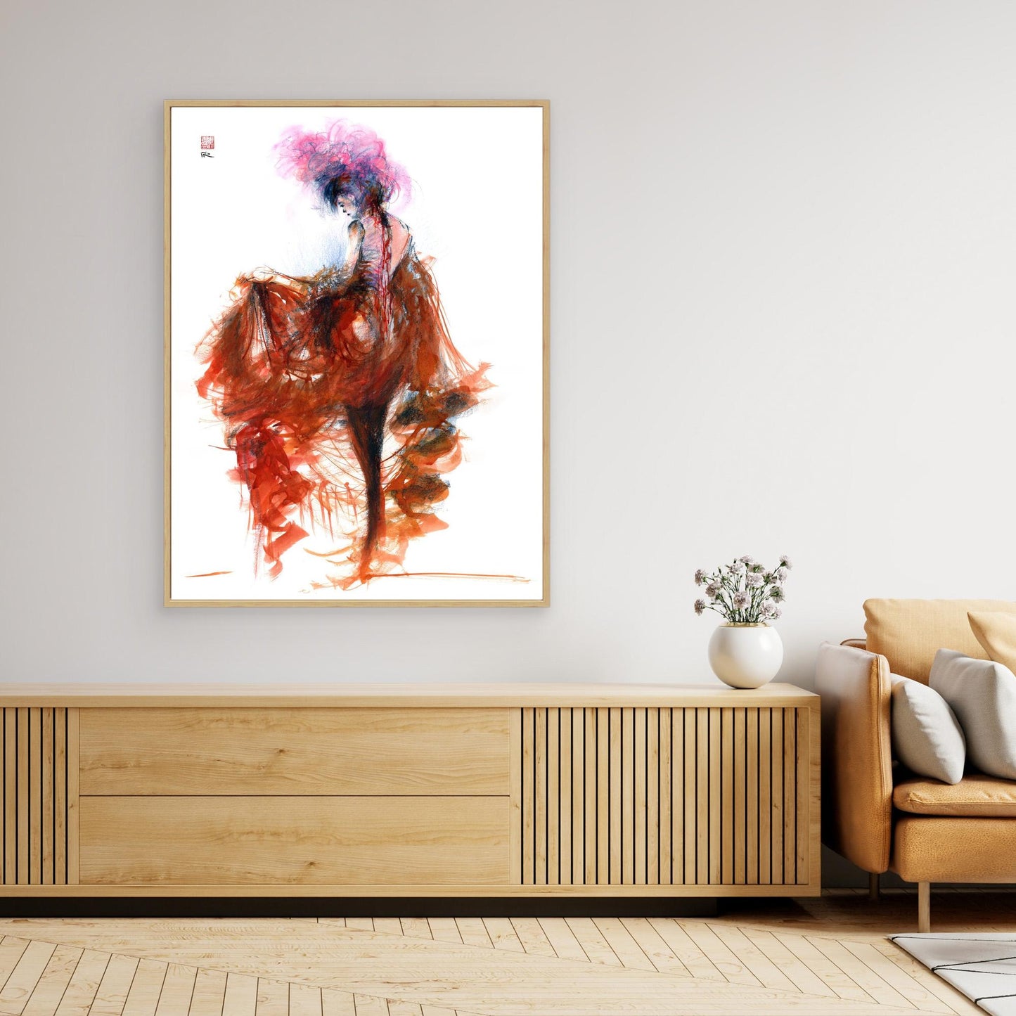 Pink feather showgirl