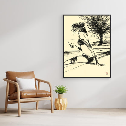 Poolside in sepia