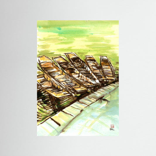 Punts on the Cherwell - paper print