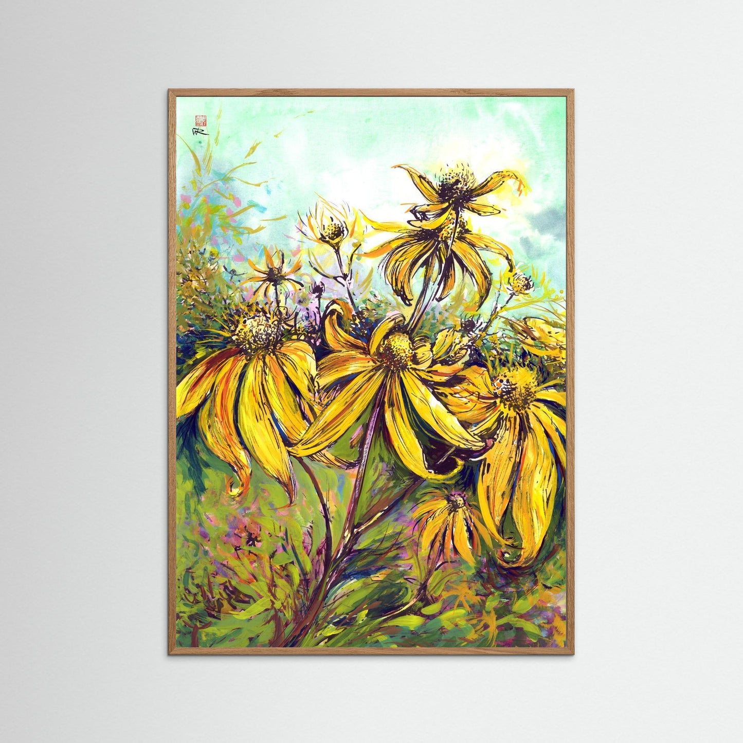 Rudbekias triptych 2 - Paper print