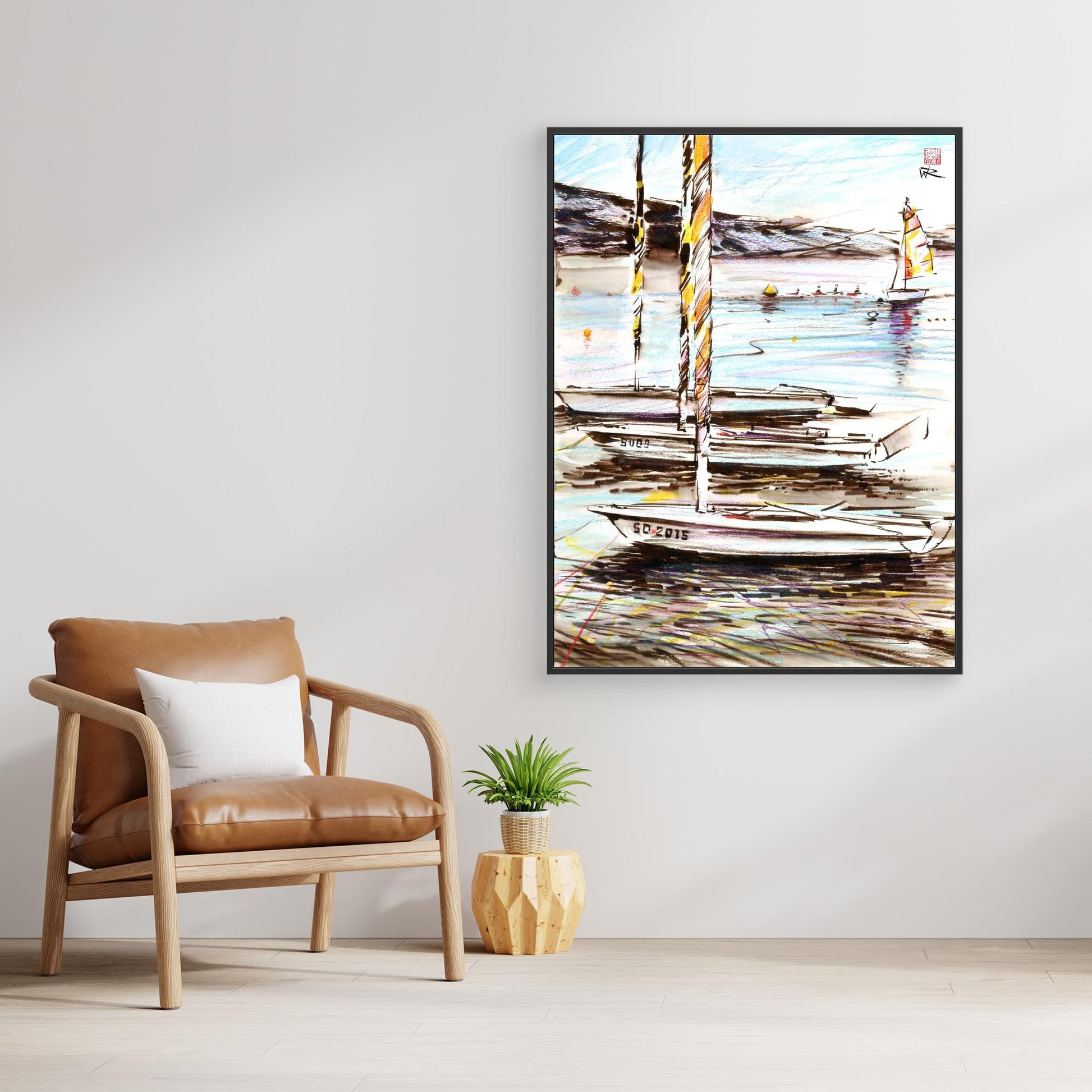 Boats in evening shadow