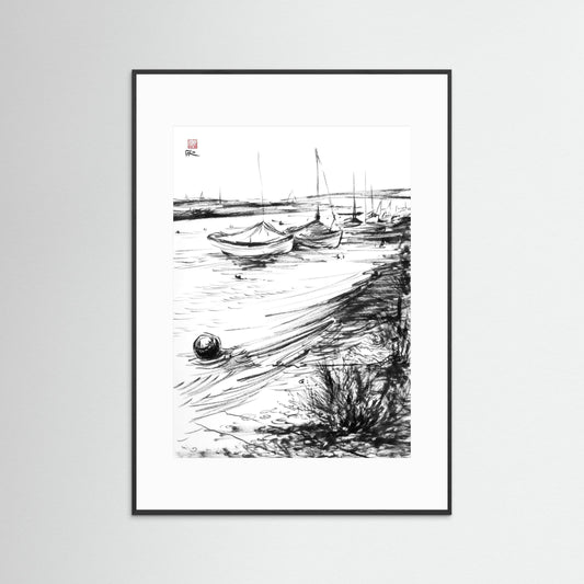 Blakeney mooring - paper print