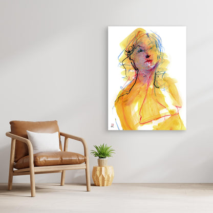 Red riding hood portrait - canvas print