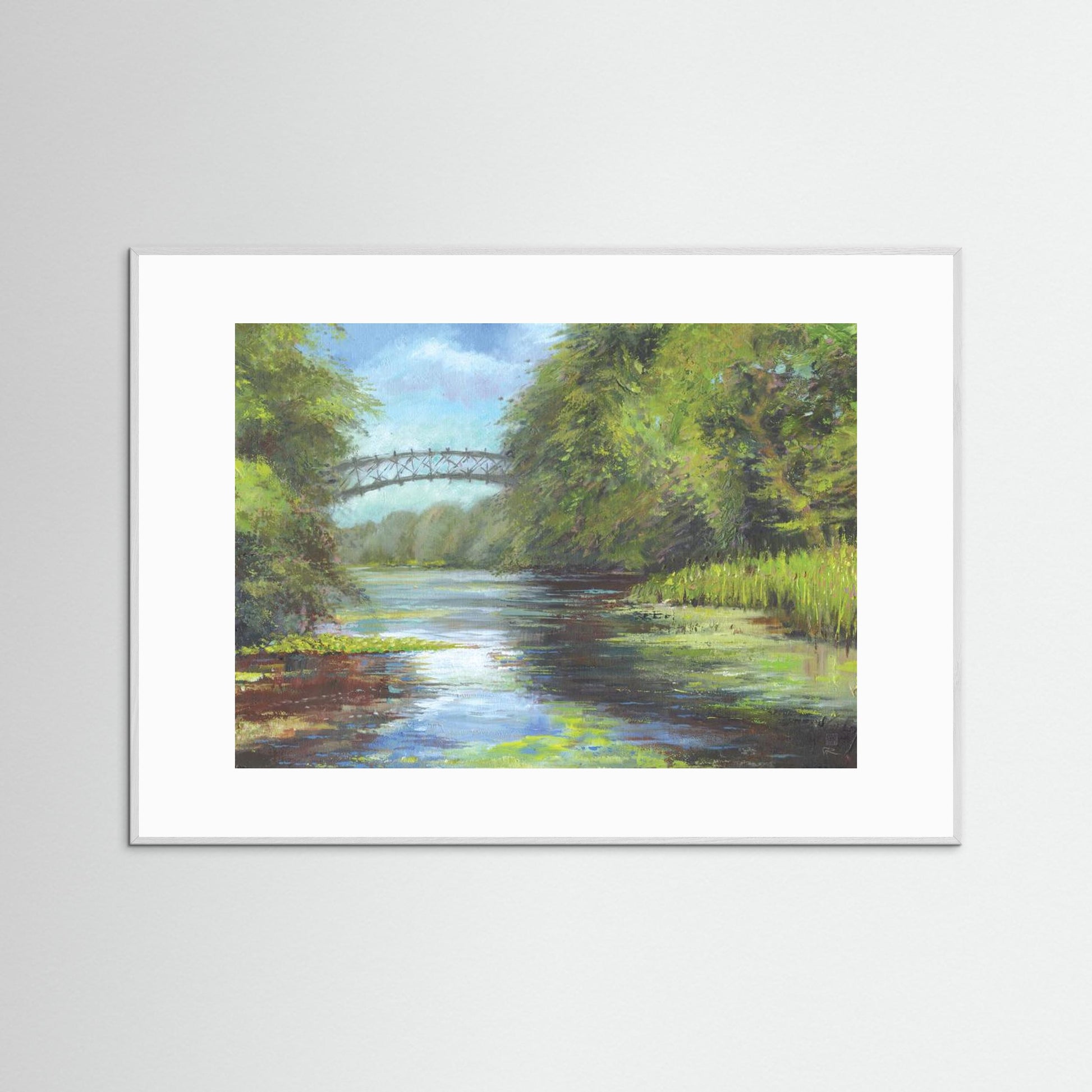 Lillies beneath the bridge at Wotton - Print on fine art paper