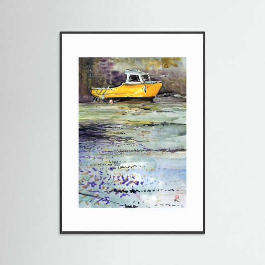 Porthleven fishing boat - paper print