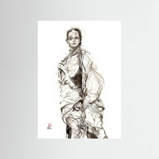Seated model - Paper print