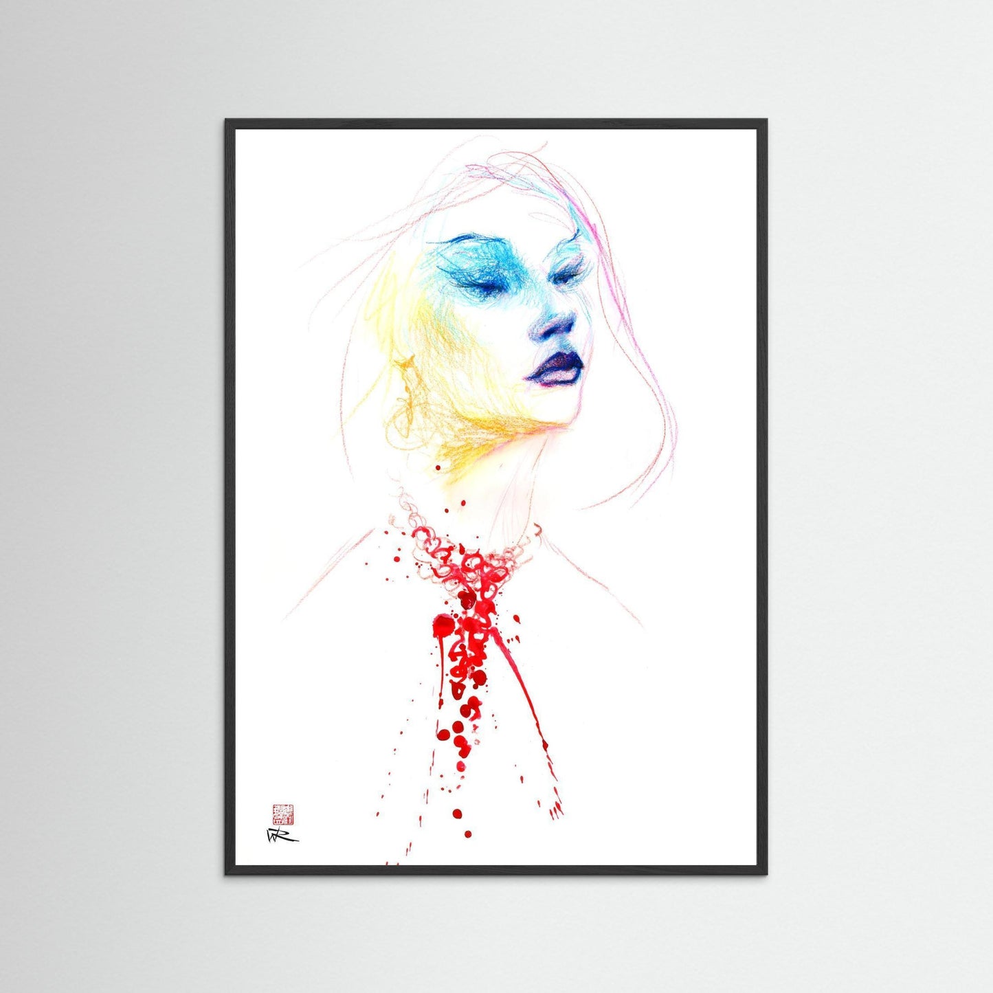 Blood red necklace - Paper print