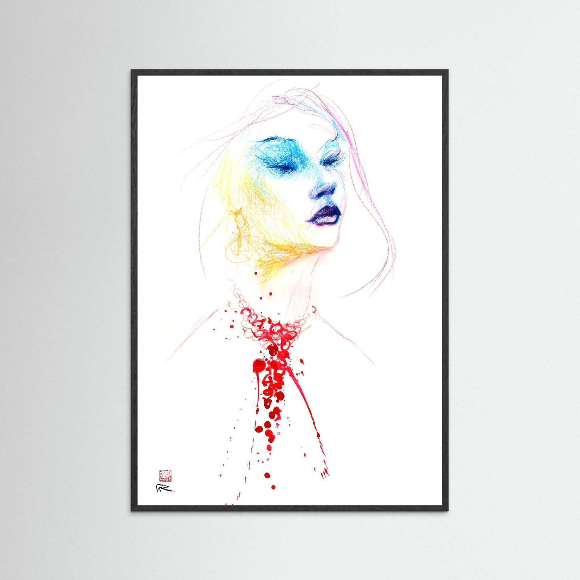 Blood red necklace - Paper print