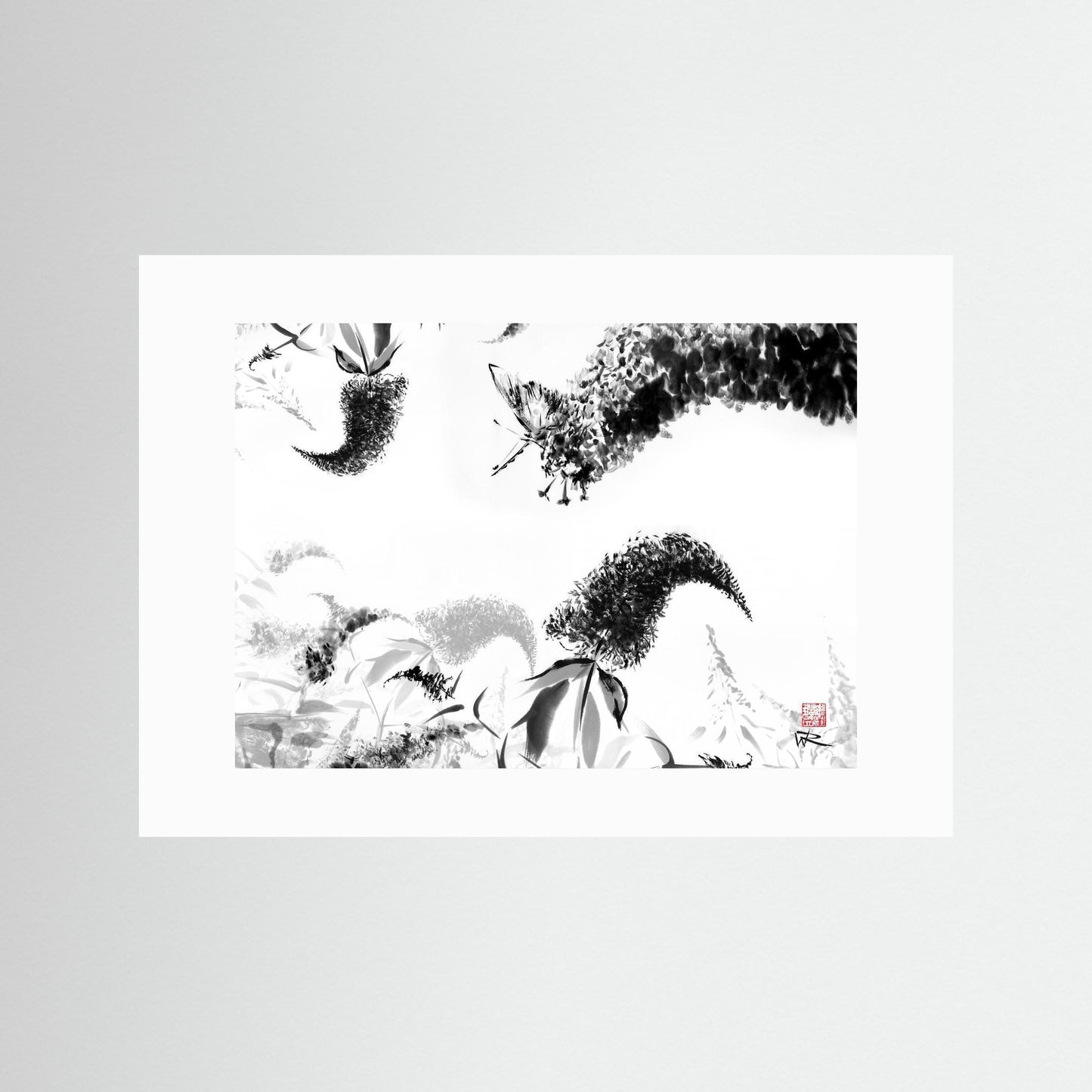 Butterflies on buddlejas - Paper print