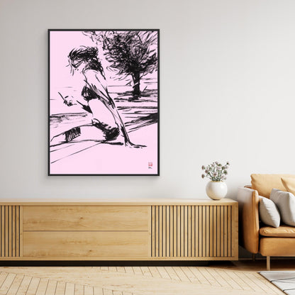 Sunbathing in the pink