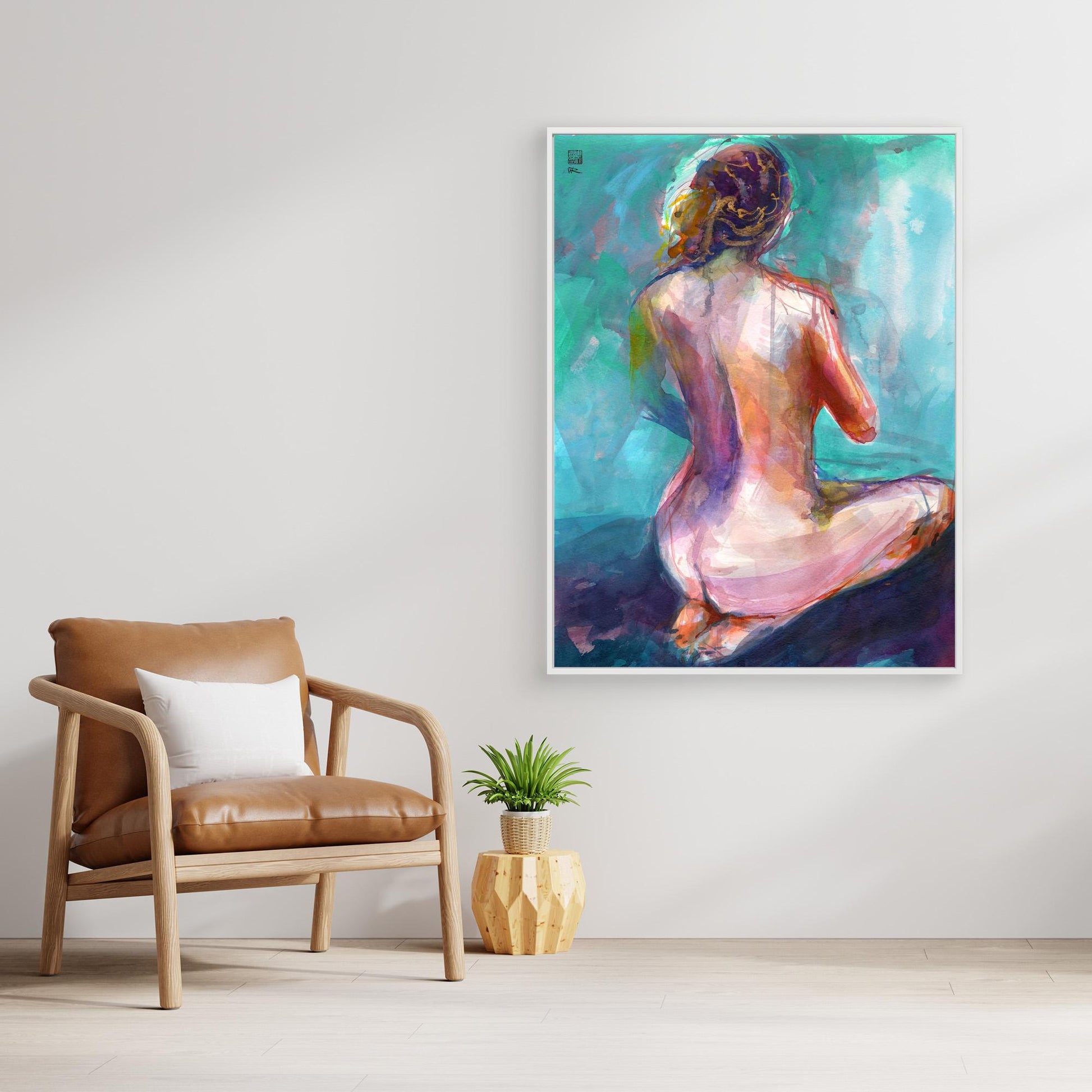 Annie on knees - canvas print