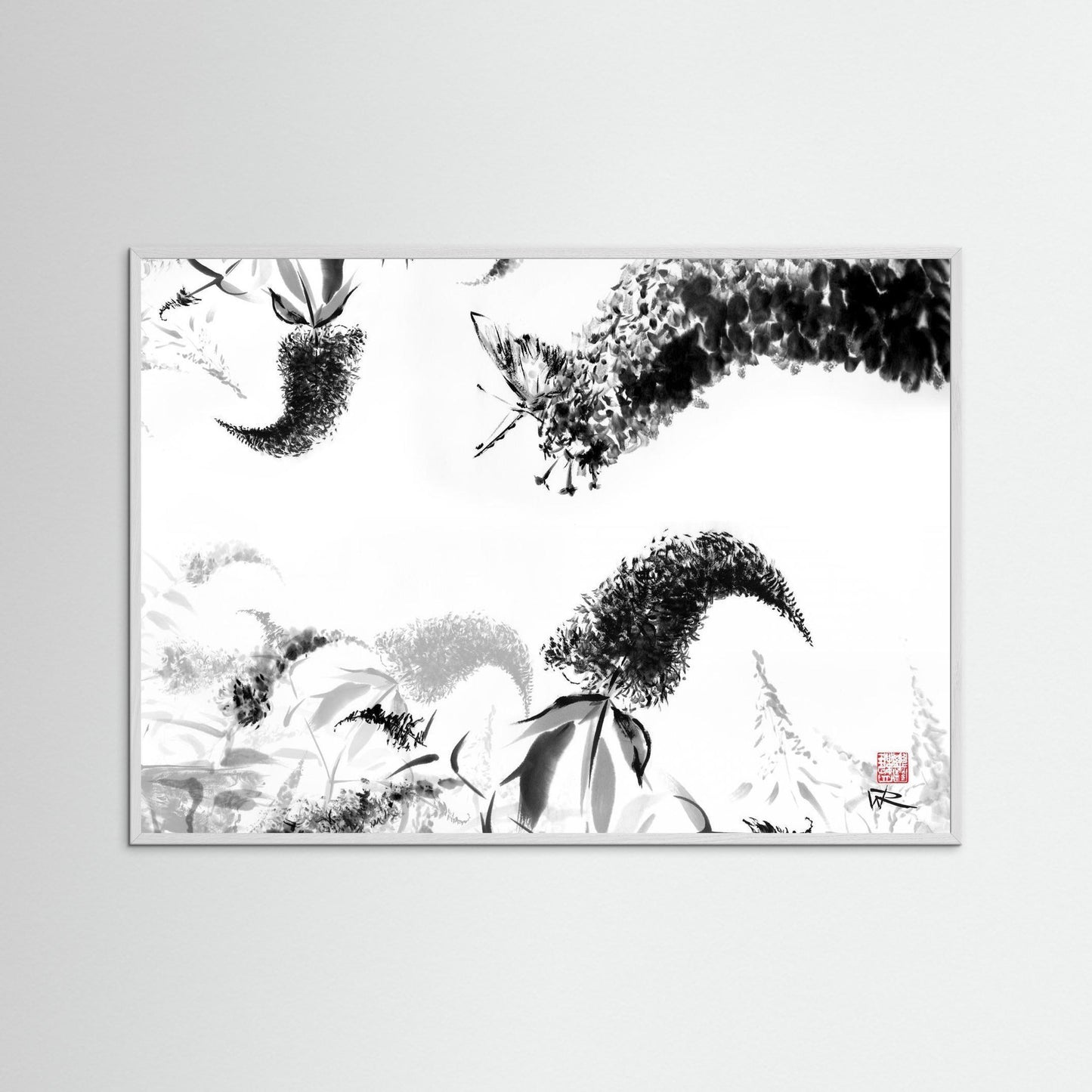 Butterflies on buddlejas - Paper print