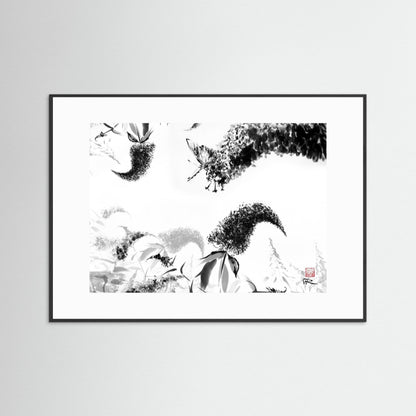 Butterflies on buddlejas - Paper print