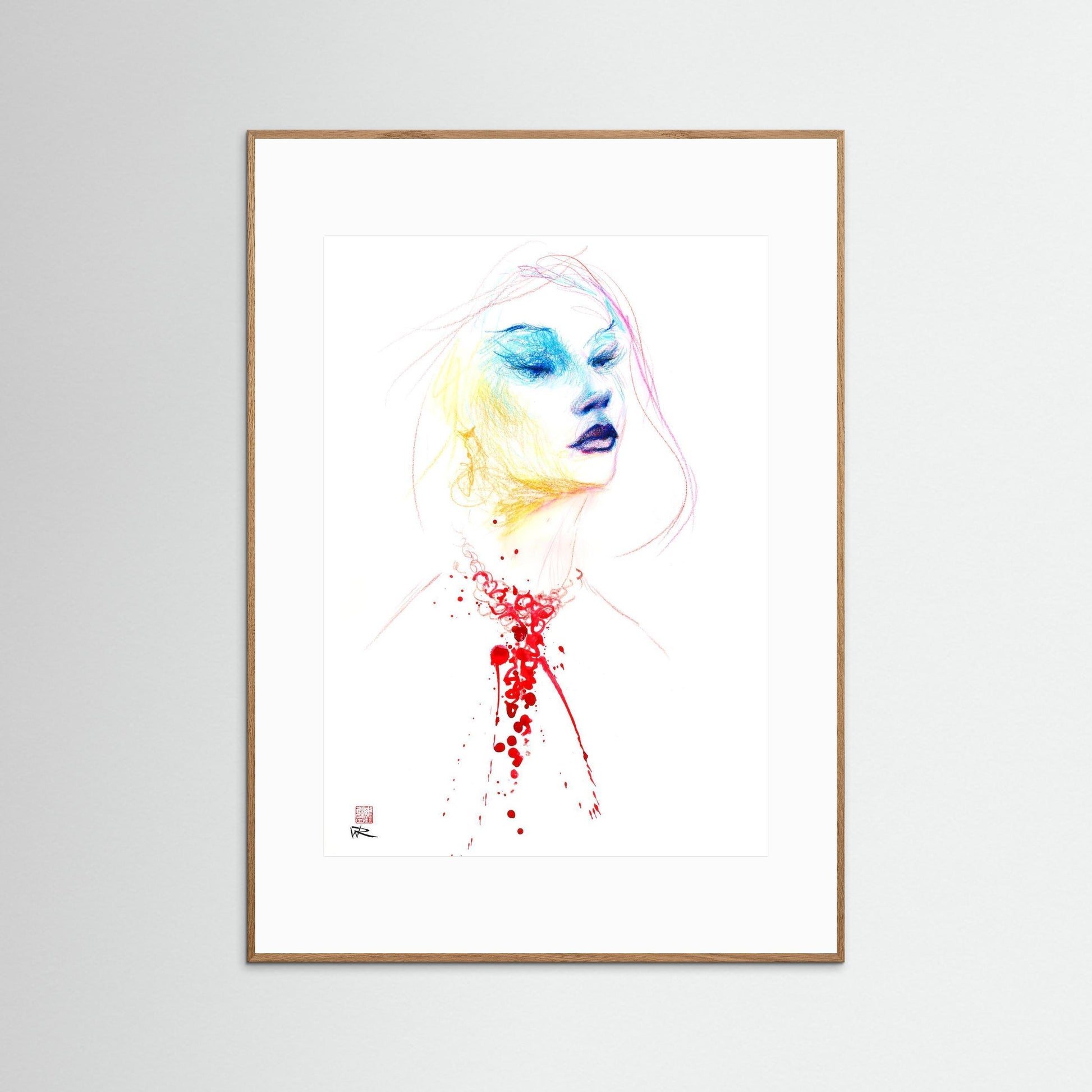 Blood red necklace - Paper print