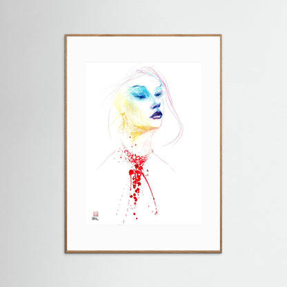 Blood red necklace - Paper print