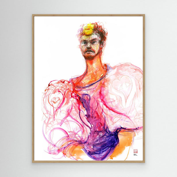 Fashion illustration of designs by Terry Milligan