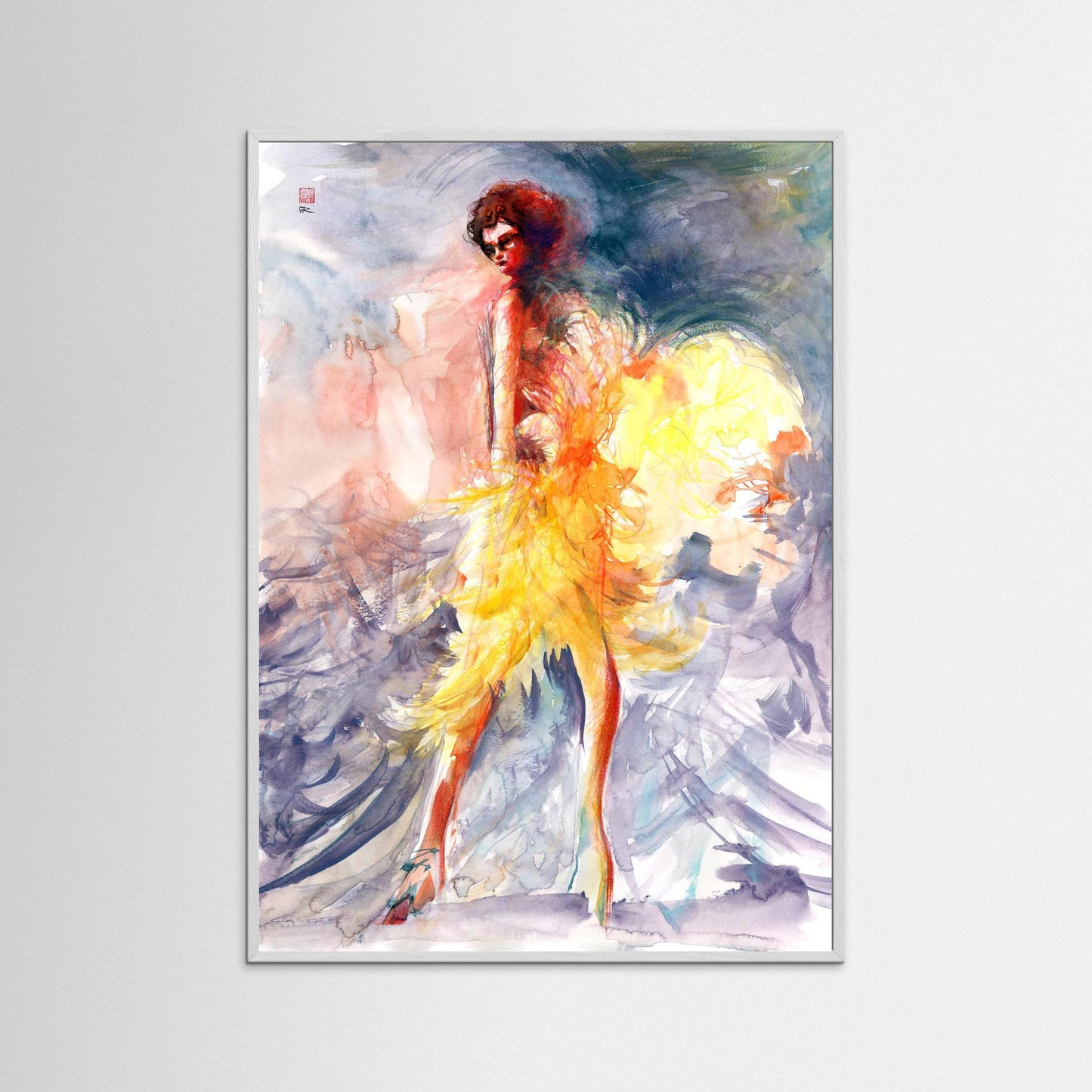 Feather boa fashion - paper print