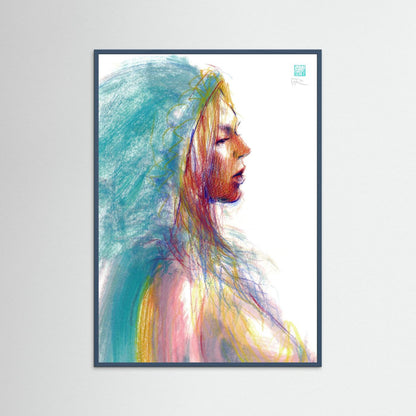 Manko in teal cloak - Print on fine art paper